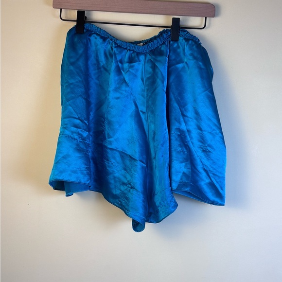 Vintage Victoria's Secret Gold LabelTeal Blue Satin Teddy Set Size Medium - Picture 4 of 7